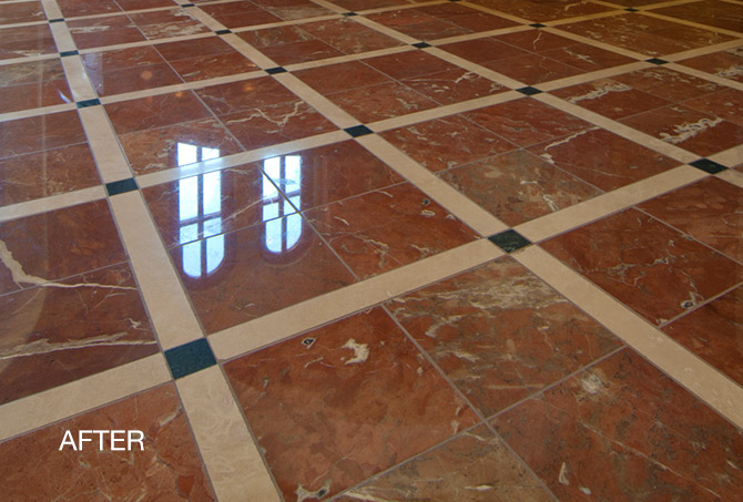 Red Marble Floor Restored