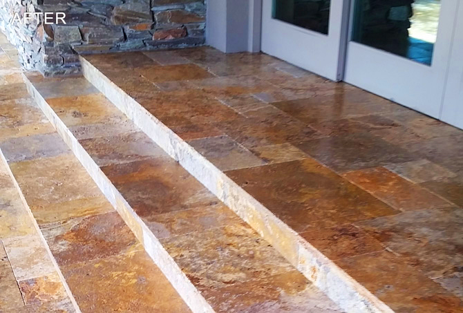 Clean Exterior Travertine