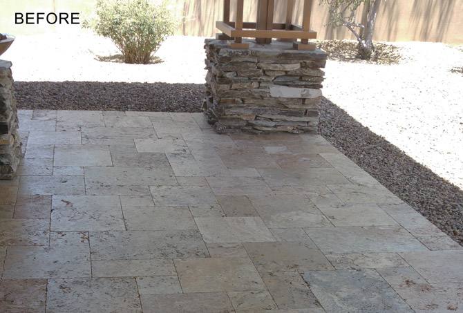 Travertine Patio Cleaning