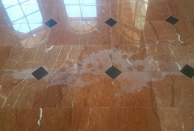 Granite Inlaid Marble Etch Damage