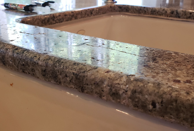 Granite Countertop BEFORE Repair and Restoration