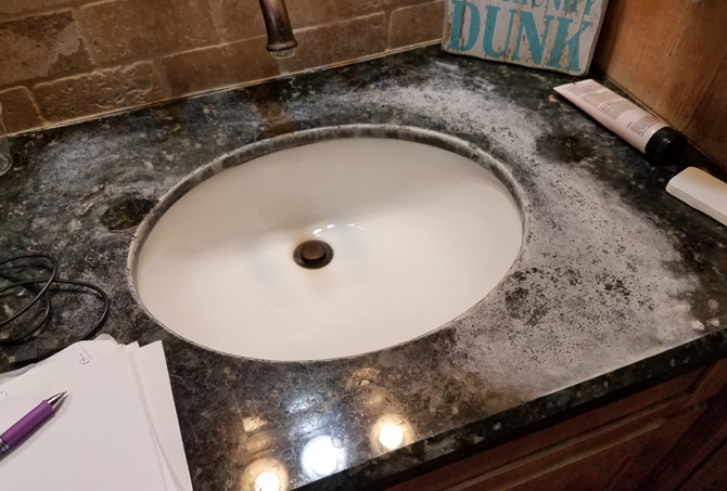 Damaged Granite Vanity