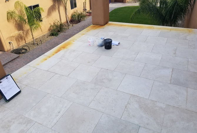 Rust Stained Travertine