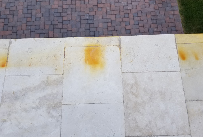 Travertine Rust Stain Removal