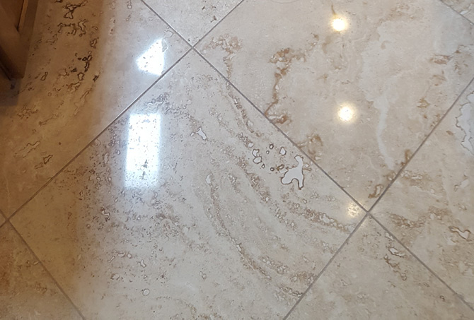 Etched Travertine After Restoration