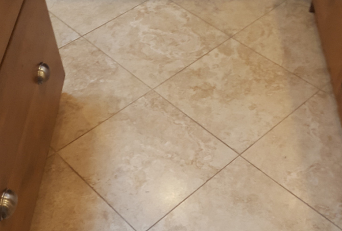 Dull Travertine Before Refinishing