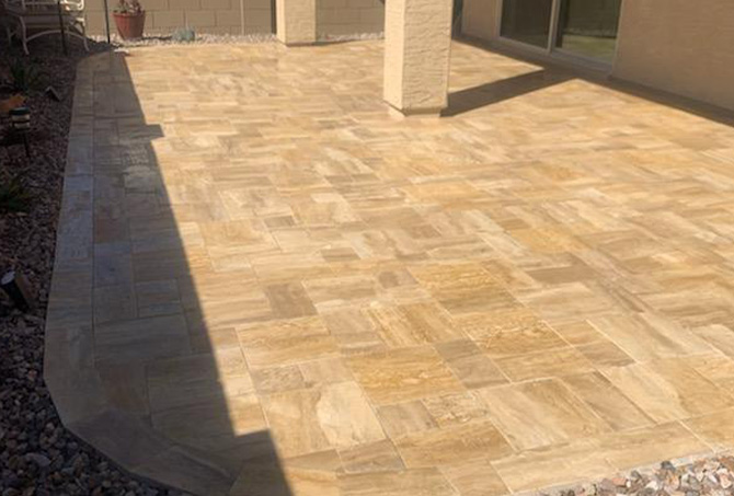 Cleaned, Sealed, Enhanced Travertine