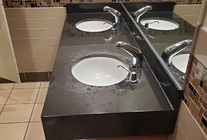 Commercial Granite Vanity Refinishing