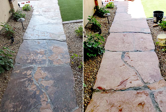 Flagstone Stripping and Cleaning