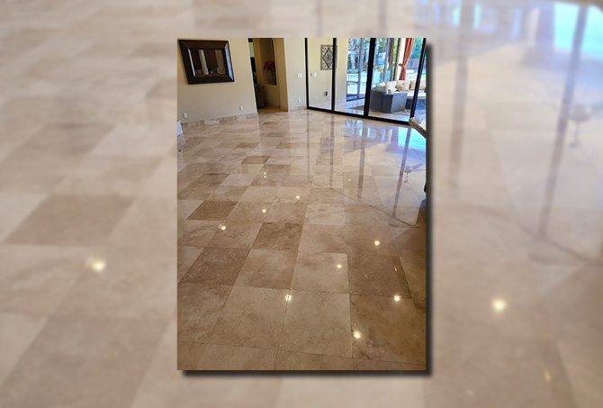 Travertine Floor After Restoration