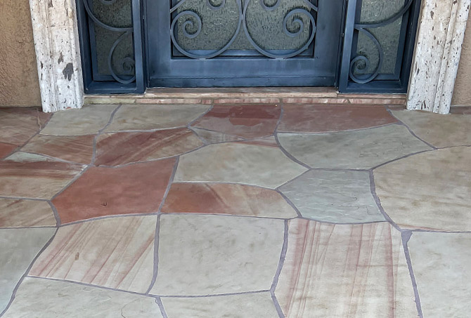 Color Enhancing Sealer on Flagstone