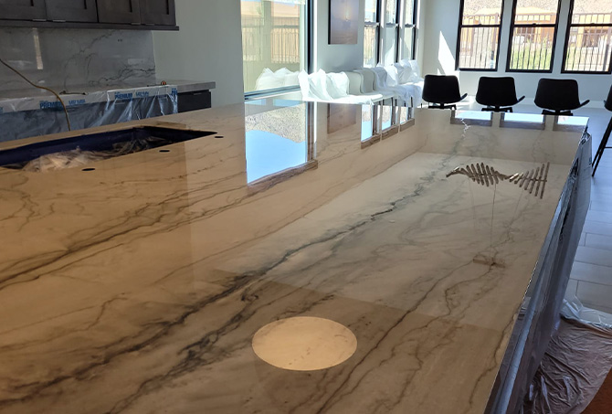 Scottsdale Quartzite Countertop Honing and Polishing