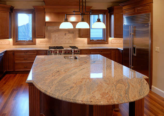 Granite countertop polished