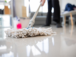 Dust Mopping Marble Floor