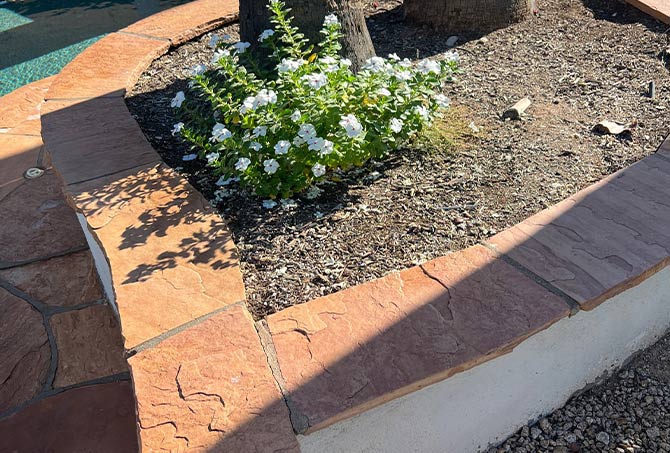 We cleaned and sealed all the flagstone ledges.