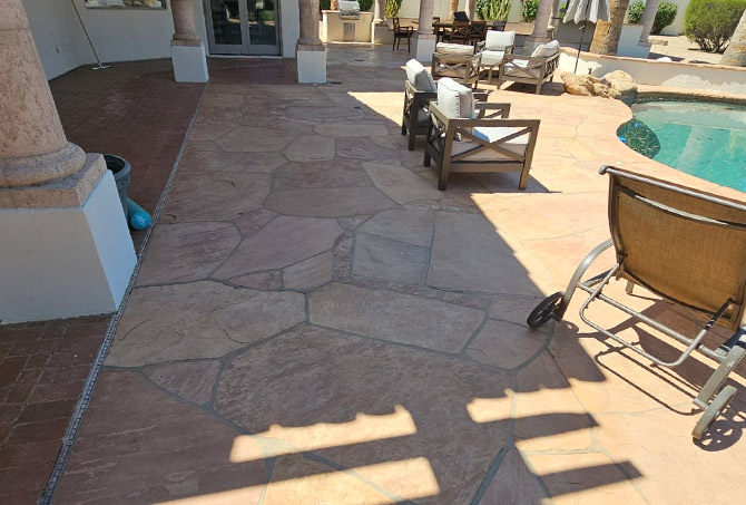 Here is another BEFORE image. The flagstone has a dull appearance.