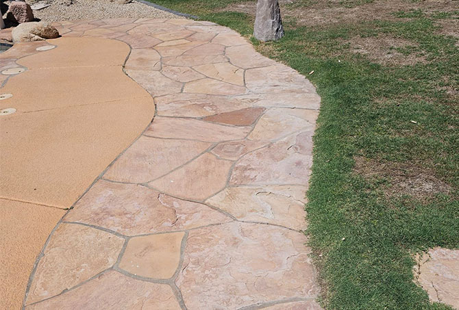 Here is a BEFORE image of the flagstone walkway.