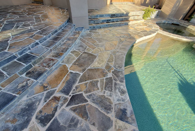 Notice how the sealer enhanced the natural colors in the stone.