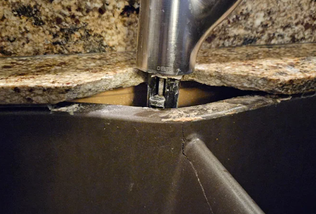 Broken Granite Expertly Repaired.