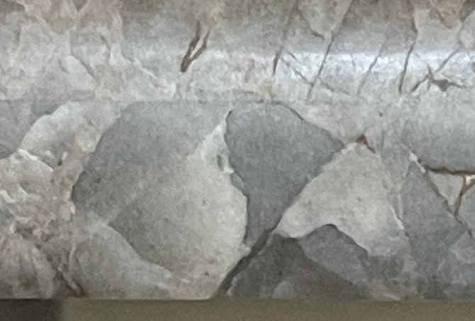Here is a close look at the granite scratches along the edge.