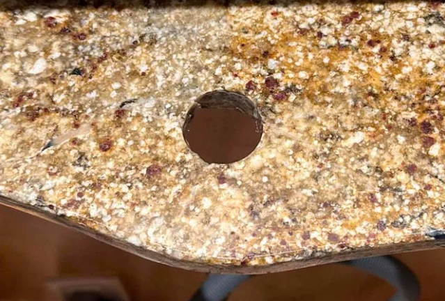 Here is a closer look at the repaired granite countertop.
