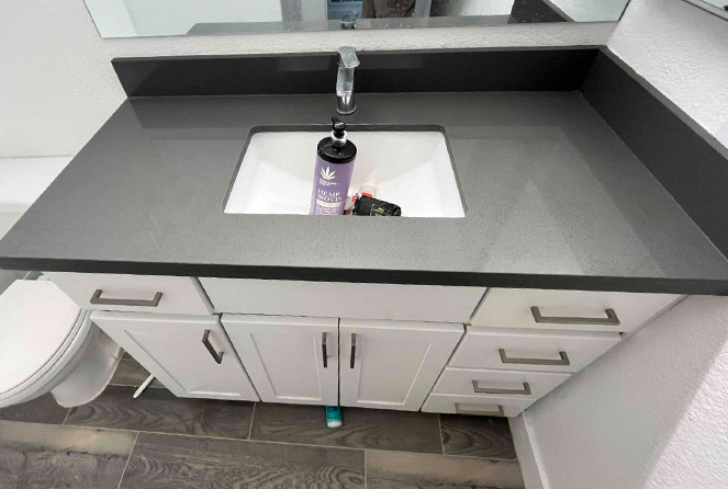 Here is the vanity AFTER restoration