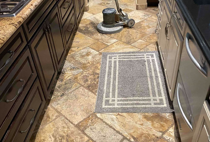 Here is what the travertine looked like when we first arrived at the project site