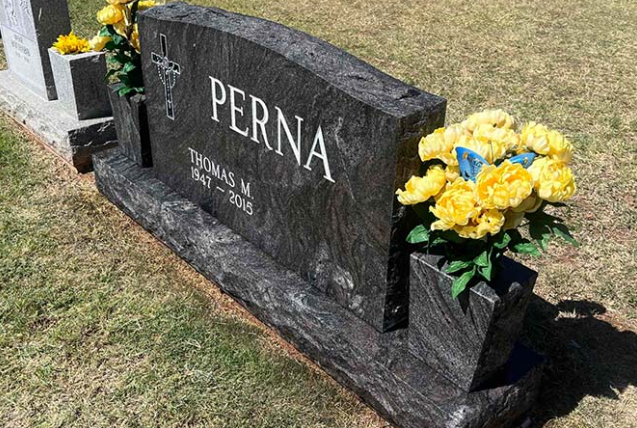This AFTER image shows the beautifully restored headstone