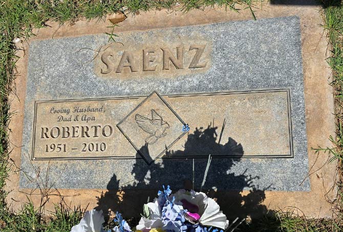 This BEFORE image shows the poor condition of the headstone