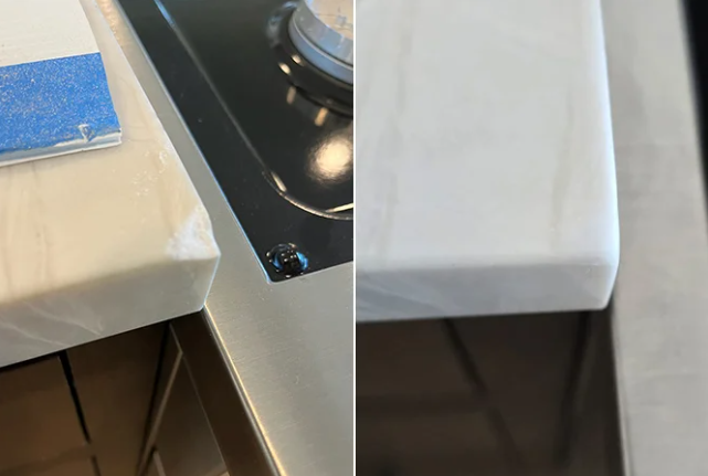 This BEFORE left and AFTER right image shows the results our clients can expect.