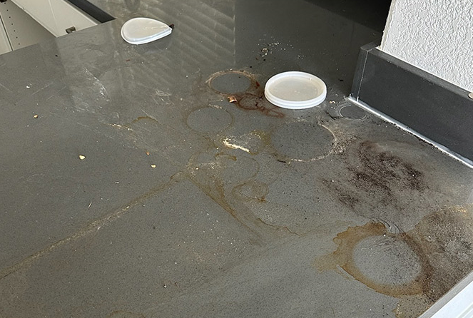 This is the worst of the quartz surface damage in our opinion
